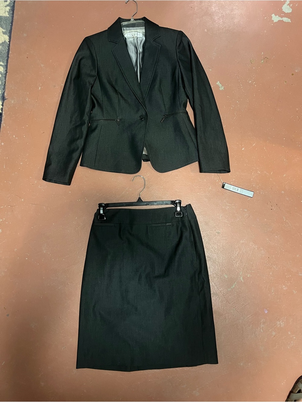 Black Women's Two-Piece Suit Blazer and Skirt